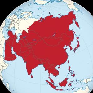 Imagen de portada del videojuego educativo: Banderas de ASIA, de la temática Geografía