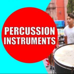 Imagen de portada del videojuego educativo: Percussion instruments (2º), de la temática Música