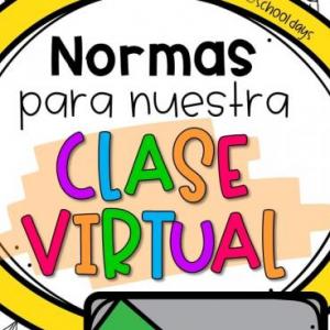 Imagen de portada del videojuego educativo: REGLAS CLASES VIRTUALES., de la temática Informática