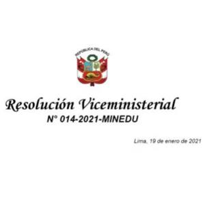 RVM N° 014 - MINEDU - 2021