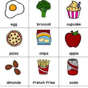 Imagen de portada del videojuego educativo: Food Memory Game, de la temática Idiomas