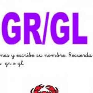 PALABRAS CON GR Y GL.