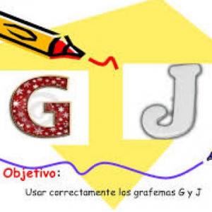 Imagen de portada del videojuego educativo: JUEGA CON A G Y LA J., de la temática Lengua