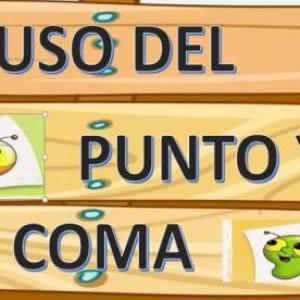 Imagen de portada del videojuego educativo: USO DEL PUNTO Y LA COMA., de la temática Lengua