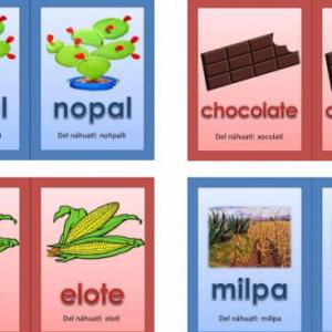 Imagen de portada del videojuego educativo: Memorama de palabras Nahuatl, de la temática Lengua