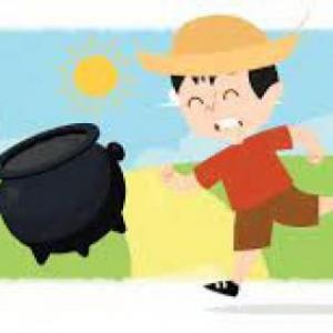 Es un juego que trata de un cuento JUAN Y EL CALDERO