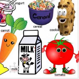 Imagen de portada del videojuego educativo: food vocabulary, de la temática Idiomas