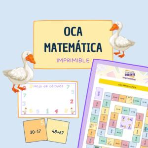 Imagen de portada del videojuego educativo: Oca Matemática , de la temática Matemáticas
