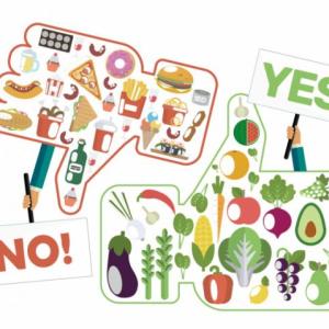 Alimentos saludables y no saludables.