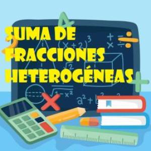 Imagen de portada del videojuego educativo: Suma De Fracciones Heterogéneas , de la temática Matemáticas