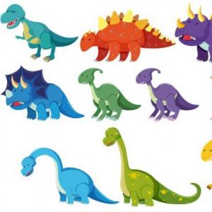 Imagen de portada del videojuego educativo: VOCALES Y DINOSAURIOS, de la temática Ciencias