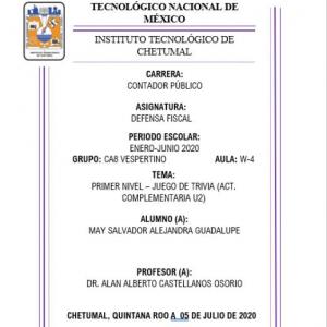 PRIMER, SEGUNDO y TERCER NIVEL (ACT. COMPLEMENTARIA U4)