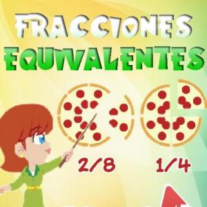 Imagen de portada del videojuego educativo: Memorama fracciones equivalentes, de la temática Matemáticas
