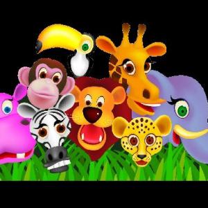 Imagen de portada del videojuego educativo: ANIMALS IN THE JUNGLE, de la temática Idiomas