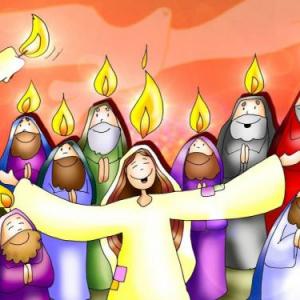 Imagen de portada del videojuego educativo: El día de Pentecostés y los dones del Espíritu Santo, de la temática Religión