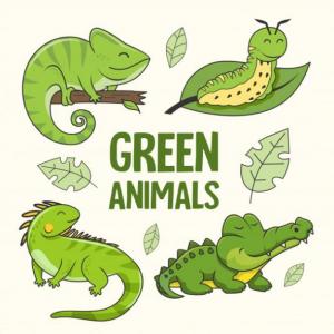 Imagen de portada del videojuego educativo: animales verdes, de la temática Biología