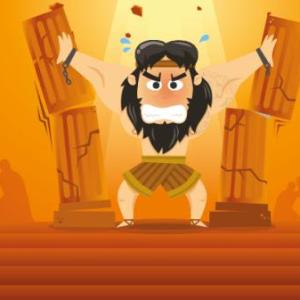 Imagen de portada del videojuego educativo: Sansón, de la temática Religión