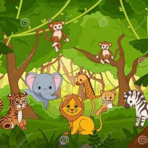 Imagen de portada del videojuego educativo: jungle animals , de la temática Idiomas