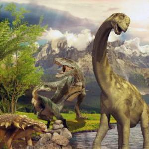 Imagen de portada del videojuego educativo: Dinosaurios Herbívoros y Carnívoros, de la temática Biología