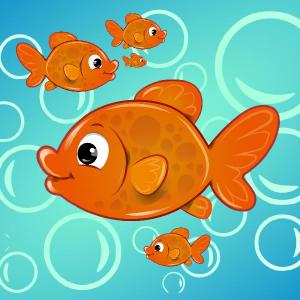 Imagen de portada del videojuego educativo: Cuenta peces, de la temática Matemáticas