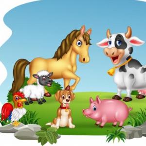 Imagen de portada del videojuego educativo: ANIMALES DE LA GRANJA, de la temática Medio ambiente