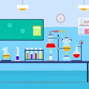 Portada del juego "Entre Gotas y Cambios de Color: El Reto de la Titulación" – Química
