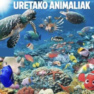 Imagen de portada del videojuego educativo: URETAKO ANIMALIAK, de la temática Ciencias