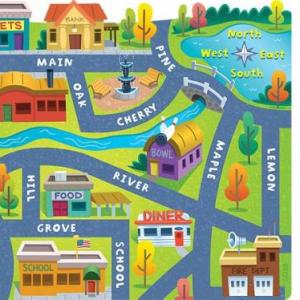 Imagen de portada del videojuego educativo: GOING ROUND THE TOWN, de la temática Idiomas