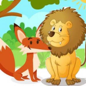 Imagen de portada del videojuego educativo: La zorra y el león, de la temática Lengua