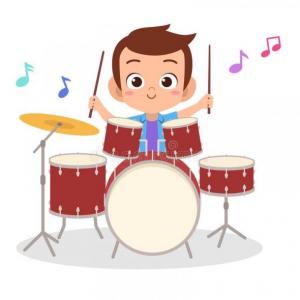 Imagen de portada del videojuego educativo: Does he play the drums?, de la temática Idiomas