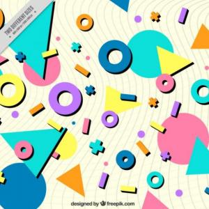 Figuras tridimensionales y bidimensionales.