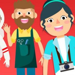 Imagen de portada del videojuego educativo: PROFESIONES, de la temática Oficios