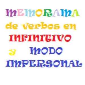 Imagen de portada del videojuego educativo: MEMORAMA DE VERBOS EN INFINITIVO Y MODO IMPERSONAL, de la temática Lengua