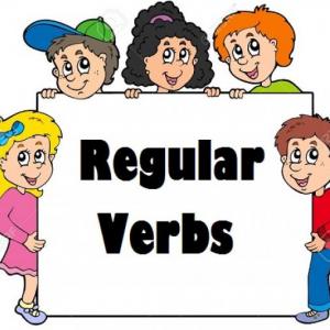 Imagen de portada del videojuego educativo: VERBOS REGULARES, de la temática Idiomas