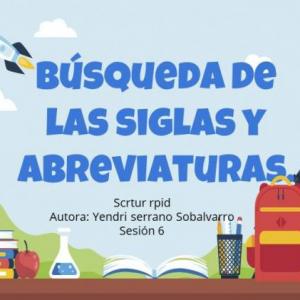 Búsqueda de las siglas y abreviaturas. 
