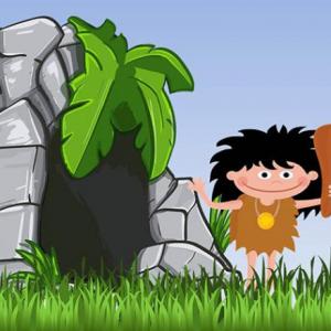 Imagen de portada del videojuego educativo: Animales Prehistóricos, de la temática Sociales