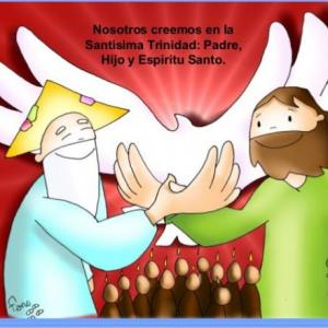 Imagen de portada del videojuego educativo: JUGAMOS Y APRENDEMOS JUNTOS SOBRE EL ESPÍRITU SANTO, de la temática Religión