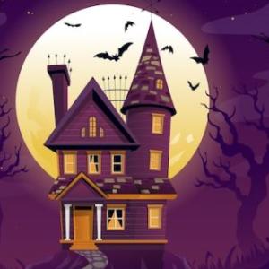 Imagen de portada del videojuego educativo: La casa embrujada, de la temática Lengua