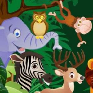 Imagen de portada del videojuego educativo: Animales de la selva., de la temática Medio ambiente