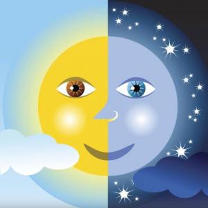 The sun and the moon