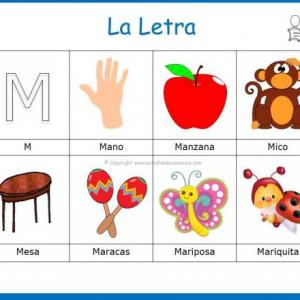 JUEGO DE LA LETRA M