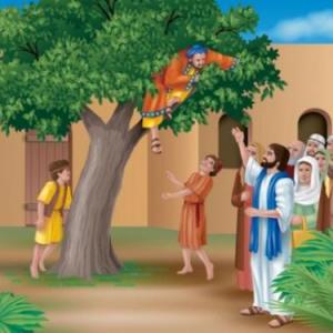 Imagen de portada del videojuego educativo: Zaqueo y Jesús, de la temática Religión