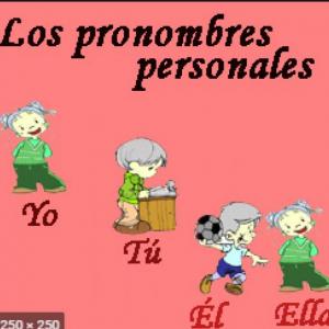 JUEGO DE LOS  PRONOMBRES PERSONALES