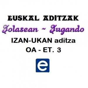 Imagen de portada del videojuego educativo: Euskal aditzak - Izan-ukan_OA_ET3, de la temática Idiomas