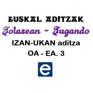 Imagen de portada del videojuego educativo: Euskal aditzak - Izan-ukan_OA_EA3, de la temática Idiomas