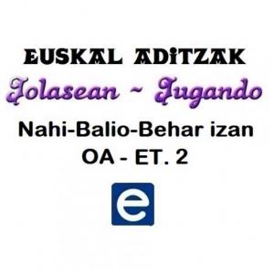 Imagen de portada del videojuego educativo: Euskal aditzak - Nahi-Balio-Behar izan_OA_ET2, de la temática Idiomas