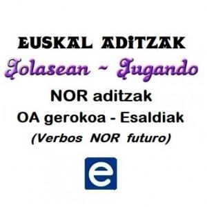 Imagen de portada del videojuego educativo: Euskal aditzak - NOR_OA gerokoa_Esaldiak, de la temática Idiomas