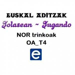 Imagen de portada del videojuego educativo: Euskal aditzak - Nor trinkoak_OA_T4, de la temática Idiomas