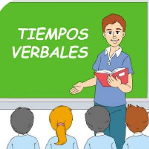 Imagen de portada del videojuego educativo: Los tiempos verbales, de la temática Lengua