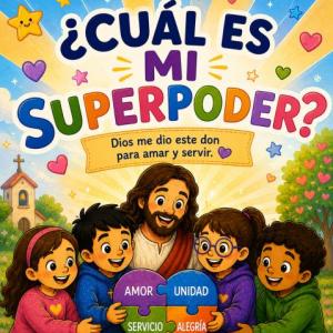 Portada del juego ¿CUÁL ES MI SUPERPODER? – Religión
